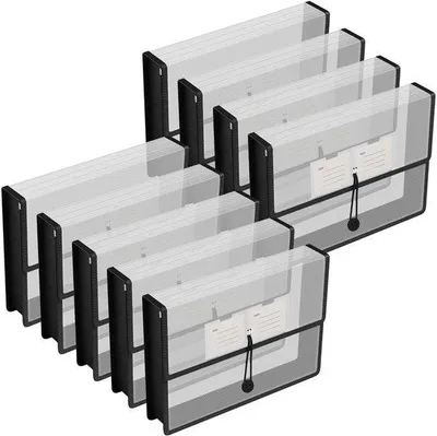 Productafbeelding van Ibenzoa® A4 verzamelmappen van PP-kunststof – 9 stuks, semi-transparant, waterdicht, scheurbestendig, met drukknopsluiting, 33×25×6 cm