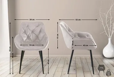 Produktbild von Stuhl Tanna Samt grau