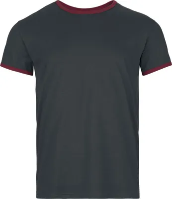 Produktbild von RED by EMP Herren schwarzes Basic T-Shirt mit roten Highlights L