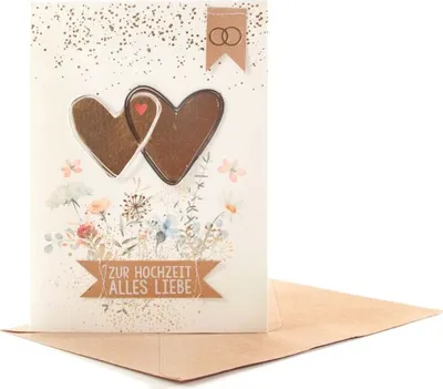 Produktbild von Hochzeitsblumenkarte Herzen