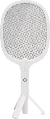 Produktbild von Grafner 2 in 1 elektrische Fliegenklatsche extra stark 3000V, wiederaufladbar USB, großer Akku, mit Ständer, UV-Lichtfalle, LED, Mückenfalle Insektenvernichter Moskito Tennisschläger Ladebasis