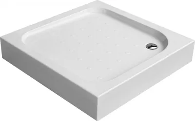 Zdjęcie produktu dla Brodzik kwadratowy CORNER 80x80 cm z podporą, odpływ 52 mm, antypoślizgowy, wysokość 160 mm, bez syfonu