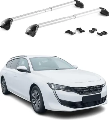 Image de Barres de toit transversales pour Peugeot 508 Break 2018-2025 Alu Gris 2x