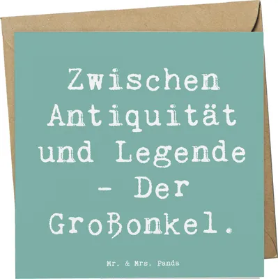 Produktbild von Mr. & Mrs. Panda Klappkarte Spruch Großonkel Legenden - Meeresbrise - Geschenk, Familienältester, anlasskarte, doppelkarte, faltkarte, Familie, Familienmitglieder, Mystik