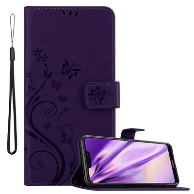 Image de Cadorabo Housse pour Honor 8C Housse de protection en violet Housse pour portable Etui Case Fleurs Flower