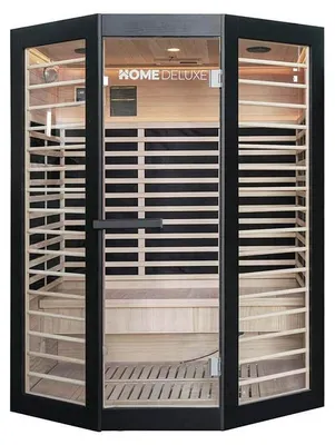Produktbild von HOME DELUXE Infrarotkabine NERO XL – Schwarz, Hemlock (190 x 155 x 120 cm) | s Design & leichte Montage