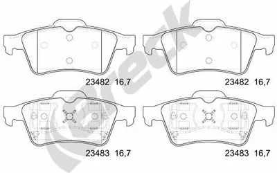 Produktbild von BRECK Bremsbeläge Satz Hinten Bremsklötze für RENAULT ESPACE IV (JK0/1) 23482 00 702 00