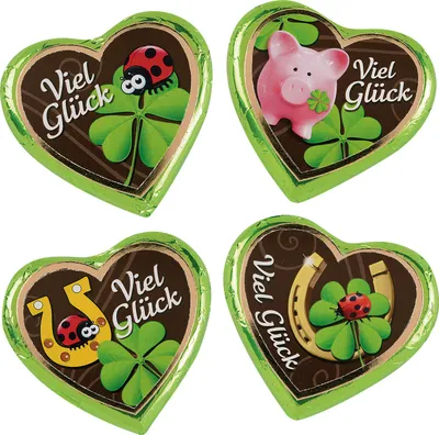 Produktbild von Günthart 40 Pralinenherzen Viel Glück