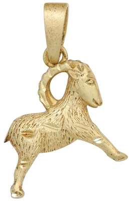 Produktbild von Anhänger Steinbock Horoskop Sternzeichen 925 Silber vergoldet mattiert