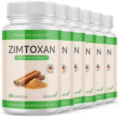 Produktbild von Zimtoxan Kapseln | für dein Wohlbefinden | durchdachte Zusammensetzung | Inhalt 6x 60 Kapseln