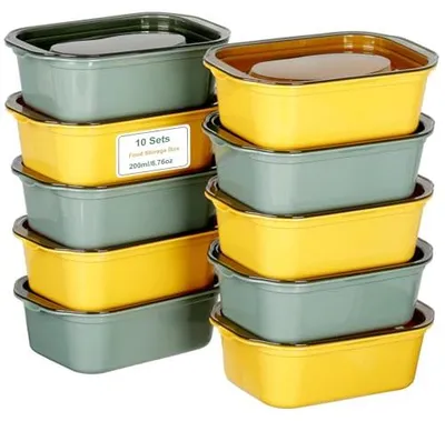 Image de Boîtes de conservation VINATO avec couvercle, lot de 10 – Boîtes de congélation de 200 ml, fabriquées sans BPA
