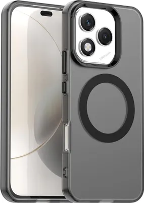 Image de Etui magnétique pour Honor 400 Lite, étui antichoc fin, mat et translucide Noir