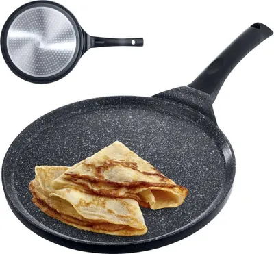 Produktbild von Orion Crepespfanne Pfannkuchenpfanne für Gas Induktion Ø 27 cm Antihaft GRANIT