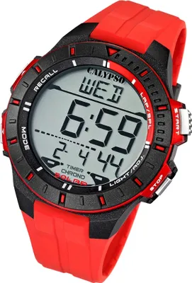 Produktbild von Calypso Uhr by Festina Herren Digital K5607/5 Armbanduhr rot 10 ATM Datum