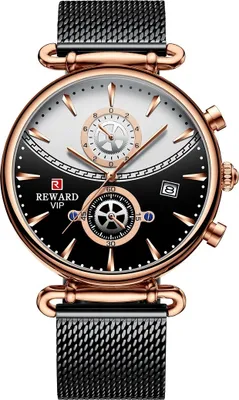 Produktbild von REWARD Herrenuhr Schwarz/Gold – Stilvoll & Elegant KP14309