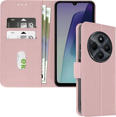 Produktbild von Avizar, Kunstlederetui mit Standfunktion Xiaomi Redmi 14C, Champagnerrosa