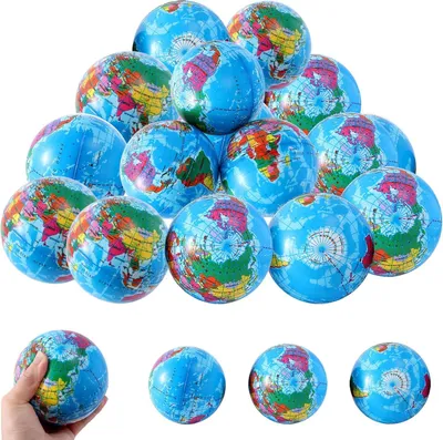 Produktbild von Klein Anti-Stress Ballen Mini-Wereldbol aus Kunststoff für Kinder und Erwachsene
