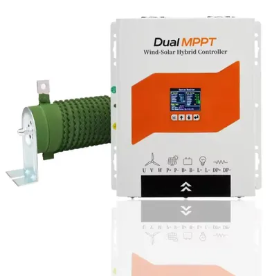 Immagine prodotto di Regolatori di carica per energia eolica e solare - Controller ibrido MPPT - Dual MPPT - 6000 W per energia eolica - 3000 W per energia solare - 12/24/48 V, automatico - Sistema autonomo - Display LCD