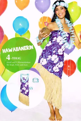 Produktbild von Damen Kostüm Faschingstkostüm Mottoparty Fasching Karneval Party  Hawaiianerin M 40/42