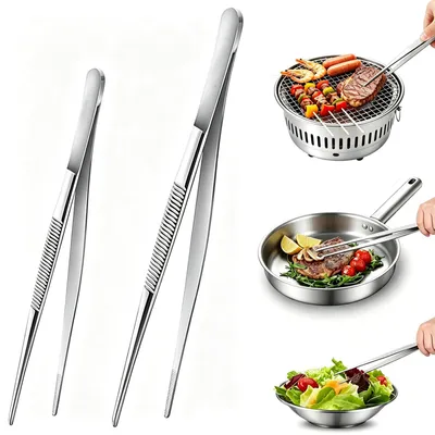 Küchenpinzetten-Set, Edelstahl, 20 cm + 30 cm, 2 Stück