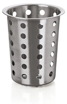Produktbild von 18x Besteckköcher Ø 11,5 cm, Edelstahl, prfortiert