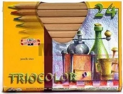 Produktbild von KOH-I-NOOR Dreieckige Buntstifte 3154 Triocolor Natur dick 24 Stück