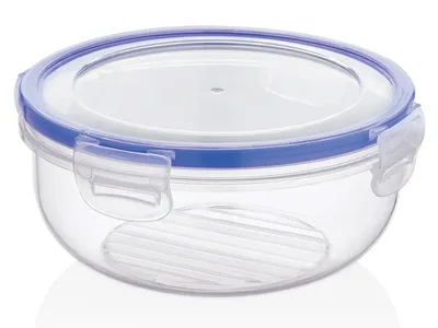 Produktbild von LS-LebenStil Frischhaltedose Clip & Lock 1400ml Rund mit Deckel Kunststoff auslaufsicher Vorratsdose Lunchbox Mikrowelle Gefrierbox stapelbar
