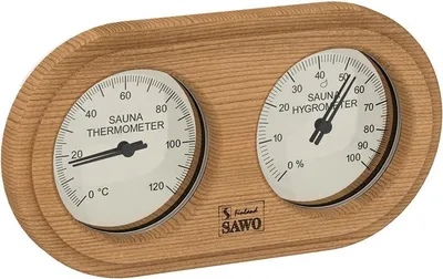 Immagine prodotto di Termoigrometro arrotondato a scatola Sawo - Cedro