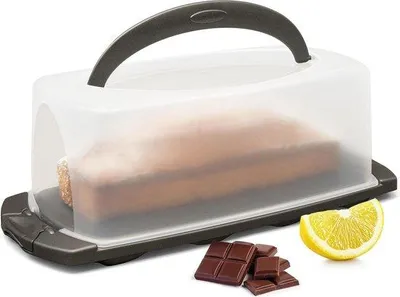 Produktbild von Famanu Transportbox für Kuchen rechteckig mit Deckel und Griff - 34 x 17 x 12 cm