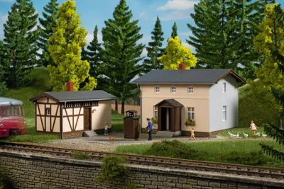 Produktbild von Auhagen Bahnwärterwohnhaus mit Nebengebäude 11457
