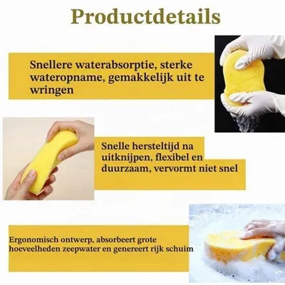 Productafbeelding van 4 stuks autospons, spons voor autowassen