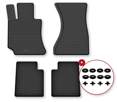 Image de Tapis de sol en caoutchouc pour Maserati Quattroporte VI 2015- (berline) – 4 pièces, noirs, semi-universel, adapté