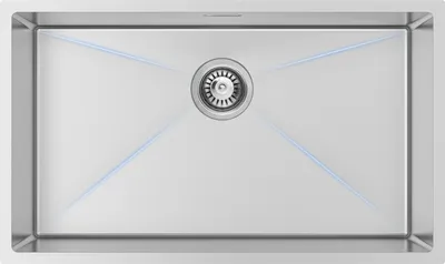 Produktbild von XL eckige Edelstahlspüle 74 x 44cm Einbauspüle Edelstahl Küchenspüle Spülbecken mit Ablaufgarnitur, für ab 80er Unterschrank