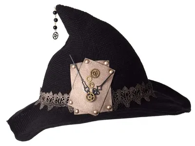 Imagen del producto de Elzusha - Gorro de bruja tejido a mano, ideal para Halloween