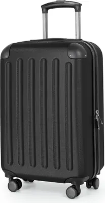 Immagine prodotto di Hauptstadtkoffer - Spree - Bagaglio a mano leggero 55x35x20 cm, valigia rigida per aereo, valigia da viaggio 4 ruote doppie - 2,3 kg - 33L,Nero
