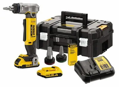 DEWALT Akku-Rohr-Erweiterungswerkzeug DCE400D2 18 V mit 2x 2,0 Ah Akkus im TSTAK-Koffer