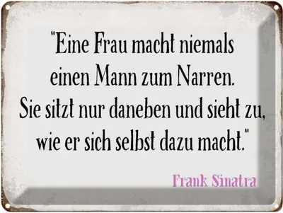 Produktbild von vianmo Blechschild 30x40 cm Frau macht nie Mann zum Narren Spruch Zitat