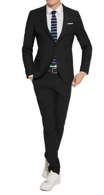 Produktbild von Konfirmationsanzug - Slim Fit - Herren Anzug in Schwarz oder Blau, Luigi/Elio (880 1420), Farbe:Schwarz(99), Größe:40