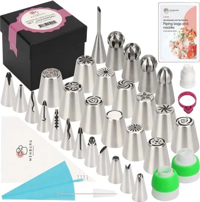 Produktbild von Wenburg Spritzbeutel-Set mit Tüllen - 67-tlg. - mit 29 Tüllen & 31 Spritzbeuteln