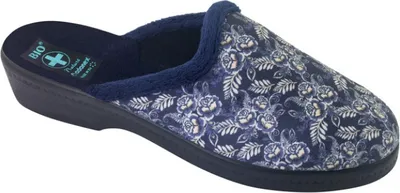 Produktbild von Damenhausschuhe ADANEX bio 29183 blau mit Blumen