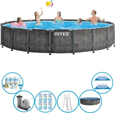 Produktbild von Intex Pool Prism Frame Greywood- Pool-Paket - 549x122 cm