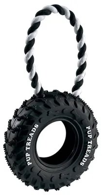 Immagine prodotto di Banda giocattolo per cani 23,5 cm in gomma nero/bianco