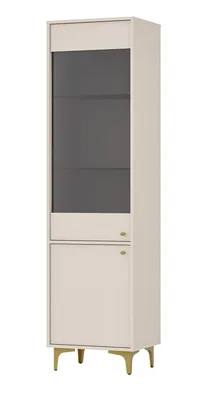Produktbild von Vitrine mit Glastüren IROS 1 – Beige/Gold