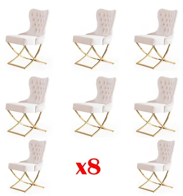 Produktbild von Esszimmer Stuhl Set Stühle Garnitur Komplett Gruppe Esszimmer Garnitur 8x Stück