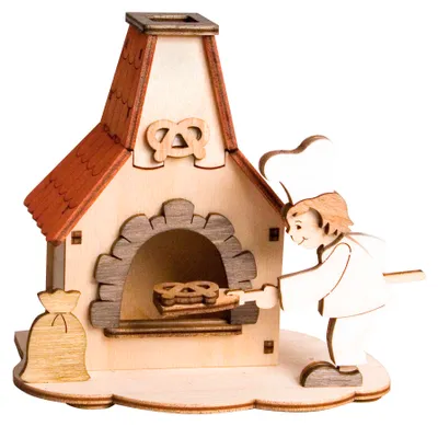 Produktbild von Kuhnert Bastelset - Räucherhaus - Backofen - aus Holz - ca. 12cm - für Räucherkerzen Größe M - aus dem Erzgebirge