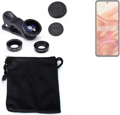 Produktbild von K-S-Trade Smartphone Kamera Linsen Set Kompatibel mit Motorola Razr 50 3in1 Clip-On Kamera Adapter Macro Weitwinkel FishEye Fischauge Objektiv Linse