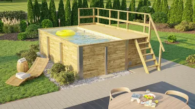 Produktbild von Massivholzpool 595 Gr.1 Sand/Mosaic B x T x H 500 x 315 x 203