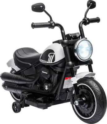 Obrázek produktu pro Dětská elektrická motorka - jezdící vozidlo - dvoukolka - 6V baterie - do 25 kg - 3-6 let - 76×42×57 cm - bílá