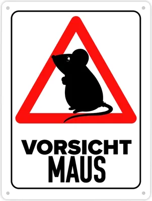 Produktbild von Vorsicht Maus Metallschild XL in 21x28 cm mit Maus Silhouette