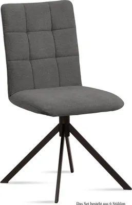 Produktbild von Esszimmerstuhl (6er-Set) Drucy 47x91x60 Schwarz/Grau